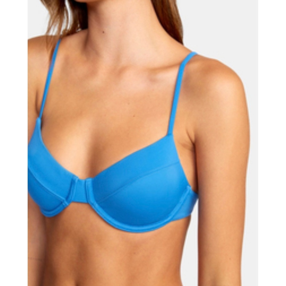 J.Crew Re-Imagined Underwire Bikini Top Blue 36D Recycled Swimwear